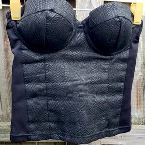 Strapless jacquard bustier top